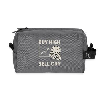 BUY HIGH SELL CRY - Recycelte Kulturtasche - Anthrazit - Vorne