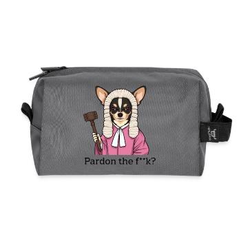 Chihuahua Richter Cartoon Pardon the Fuck - Recycelte Kulturtasche - Anthrazit - Vorne