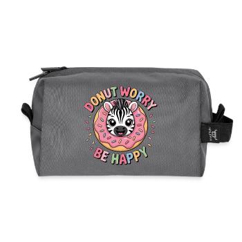 Zebra Donut Süßigkeit Nachtisch Bäckerei Spaß - Recycelte Kulturtasche - Anthrazit - Vorne