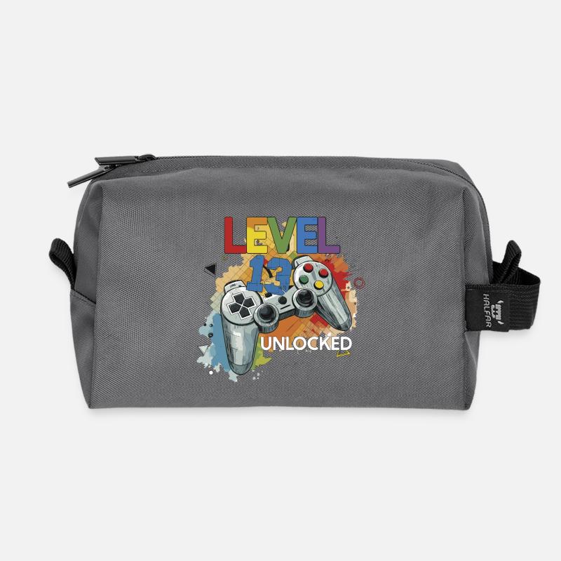 Level 13 Freigeschaltet Controller Graffiti Geburt - Recycelte Kulturtasche - Anthrazit