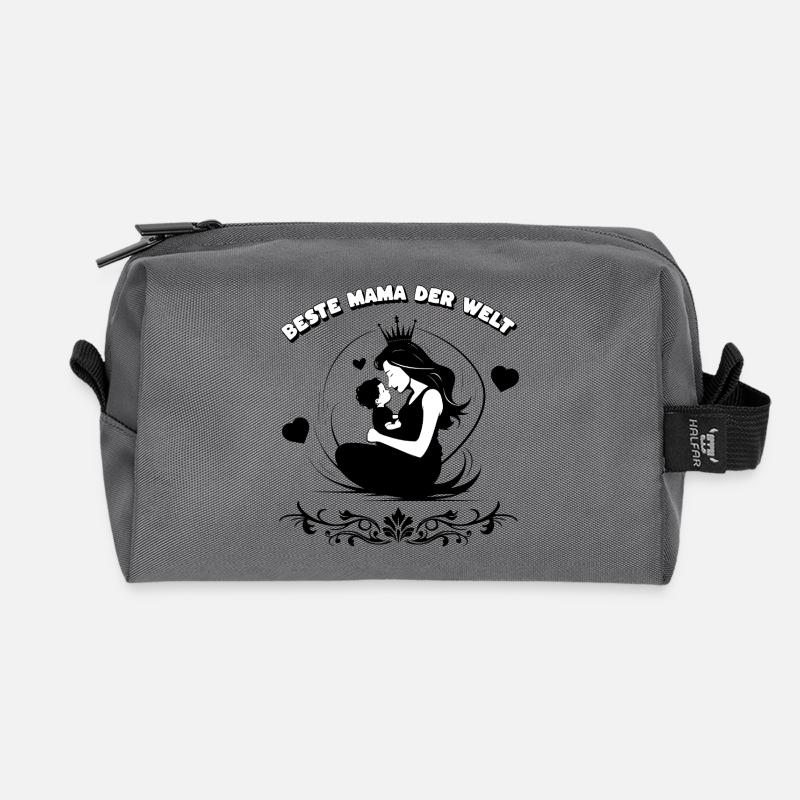 Beste Mama der Welt Silhouette - Recycelte Kulturtasche - Anthrazit
