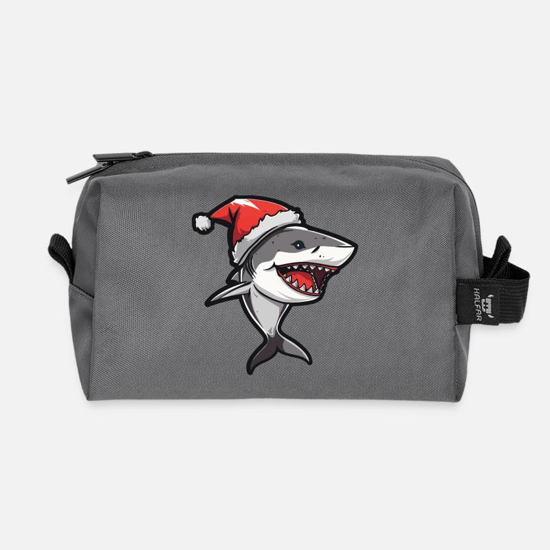 Hai Weihnachten - Recycelte Kulturtasche - Anthrazit