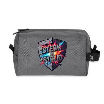 Fort au combat - Trousse de toilette en tissu recyclé - anthracite - Devant