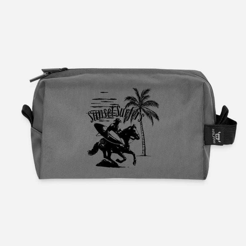Sunset Surfers - Recycelte Kulturtasche - Anthrazit
