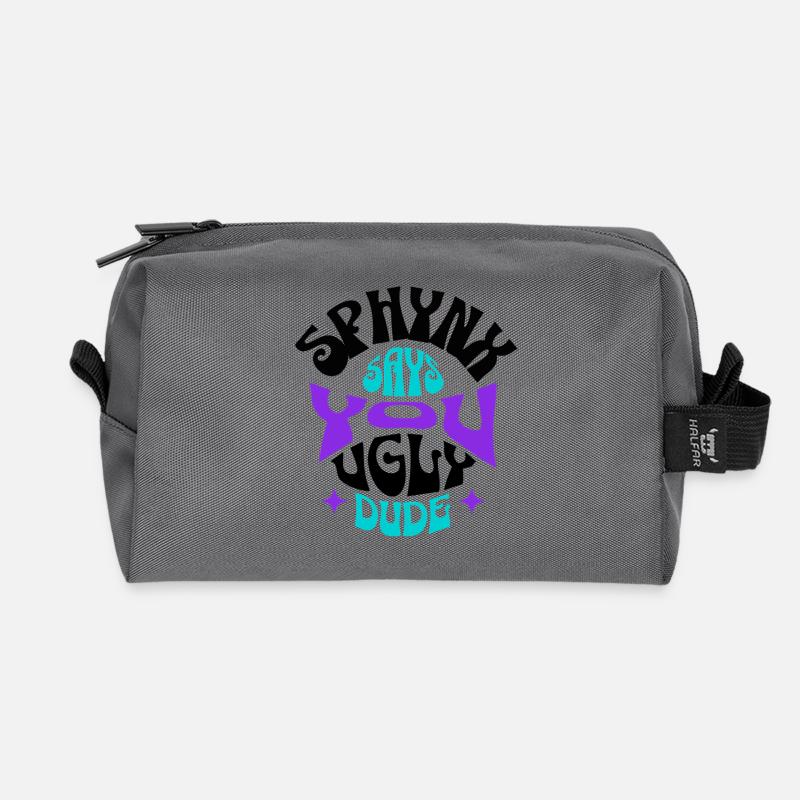 Sphynx Cat Funny - Recycled Toiletry Zip Bag - anthracite