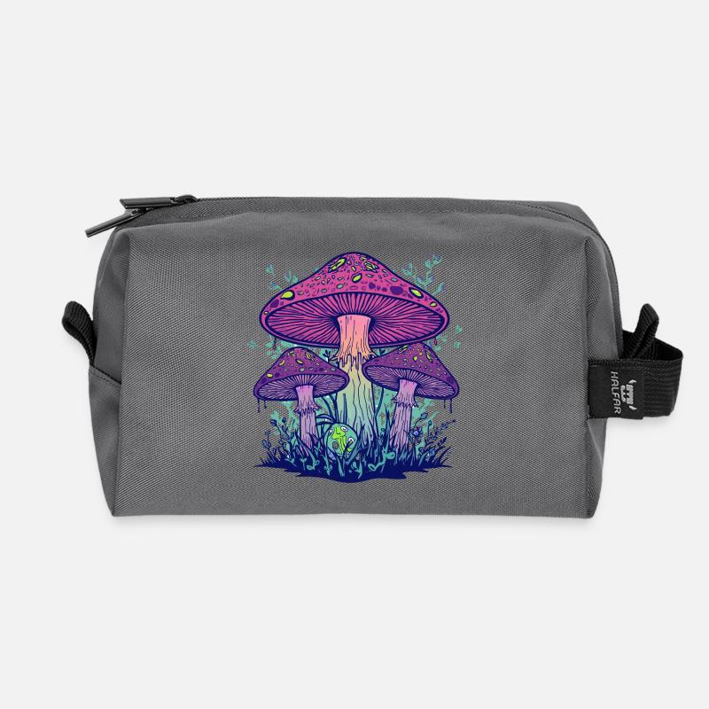 Lila Psychedelische Pilze - Recycelte Kulturtasche - Anthrazit