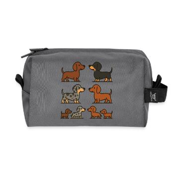 Dachshund Quartet Illustration Pack - Recycled Toiletry Zip Bag - anthracite - Front