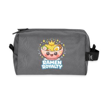 Royauté du ramen : Bol de nouilles Kawaii - Trousse de toilette en tissu recyclé - anthracite - Devant