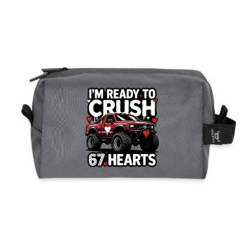 Crush Hearts MonsterTruck - Recycled Toiletry Zip Bag - anthracite - Front