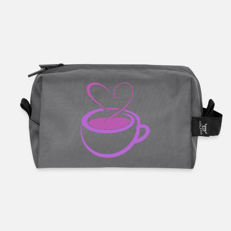Lila Herzkaffee Tasse - Recycelte Kulturtasche - Anthrazit