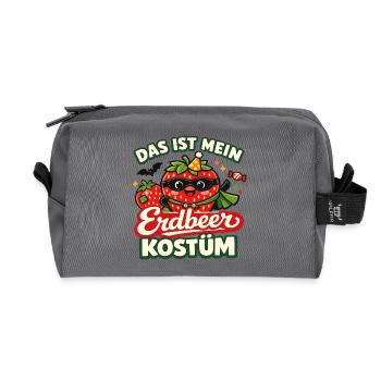 Erdbeere Kostüm Obst Frucht Karneval Fasching - Recycelte Kulturtasche - Anthrazit - Vorne