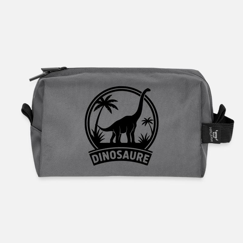 Dinosaurier 4 - Recycelte Kulturtasche - Anthrazit