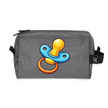Pacifier Cartoon Baby - Recycled Toiletry Zip Bag - anthracite - Front
