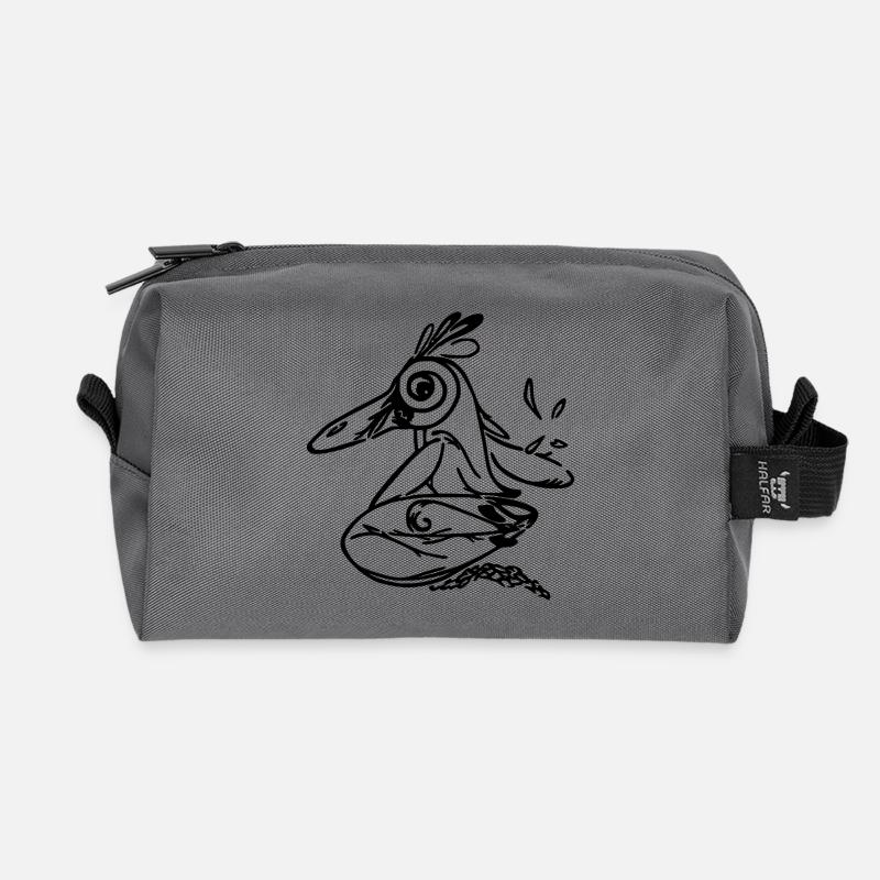 Surfing Penguin - Recycled Toiletry Zip Bag - anthracite