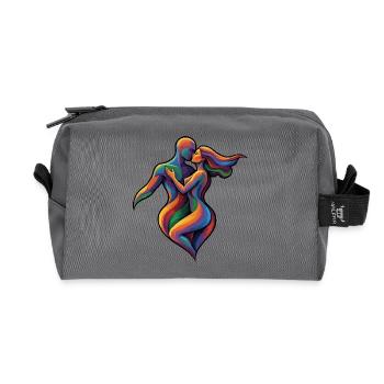 Couple d’amour dansant coloré - Trousse de toilette en tissu recyclé - anthracite - Devant