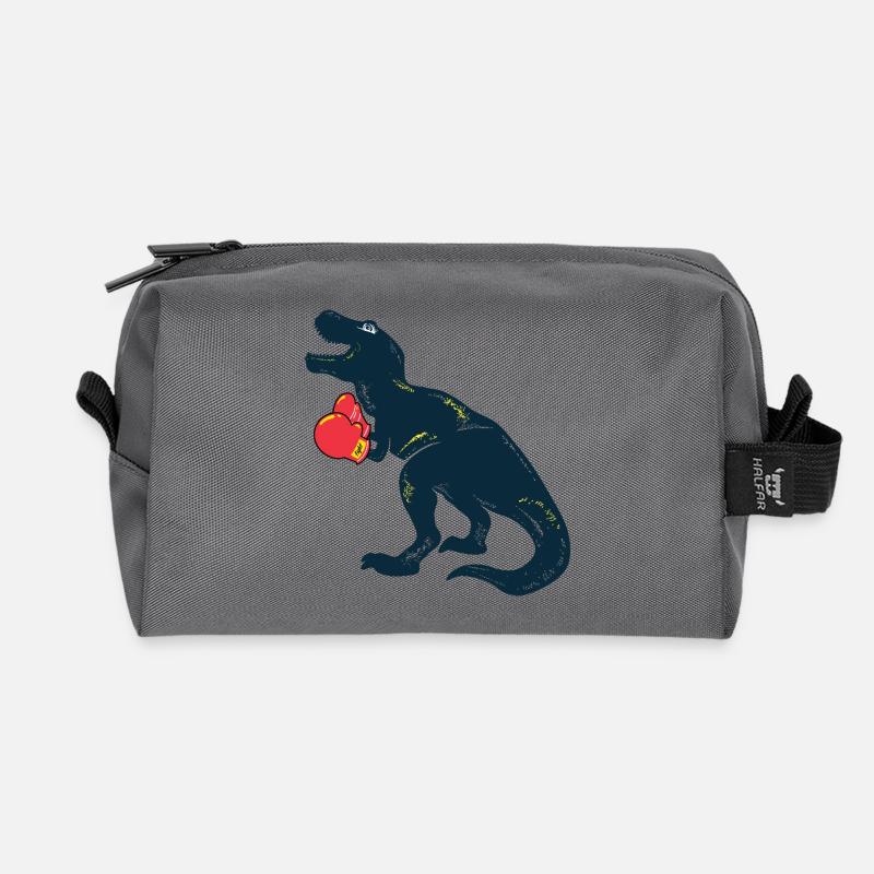 Dino Boxer Rex - Recycelte Kulturtasche - Anthrazit