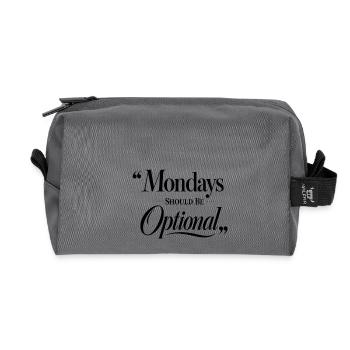 Monday Funny Saying Weekday Black - Recycled Toiletry Zip Bag - anthracite - Front