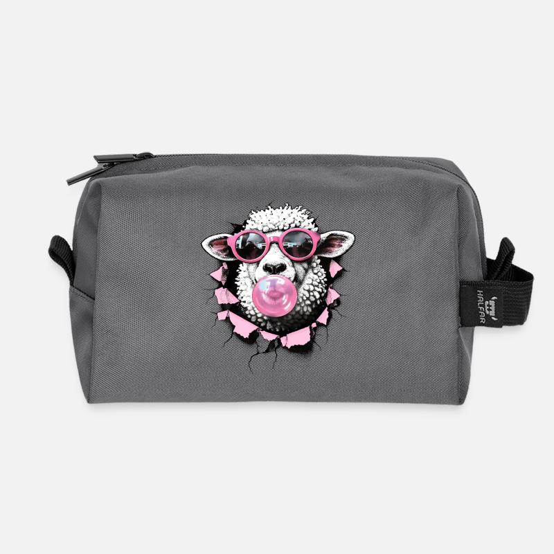 Cooles Schaf – Sommer Halftone Digitale Kunst - Recycelte Kulturtasche - Anthrazit