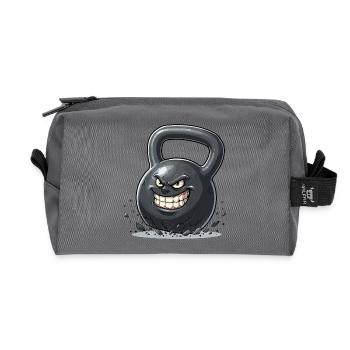 Wütende Kettlebell Kraftmonster - Recycelte Kulturtasche - Anthrazit - Vorne