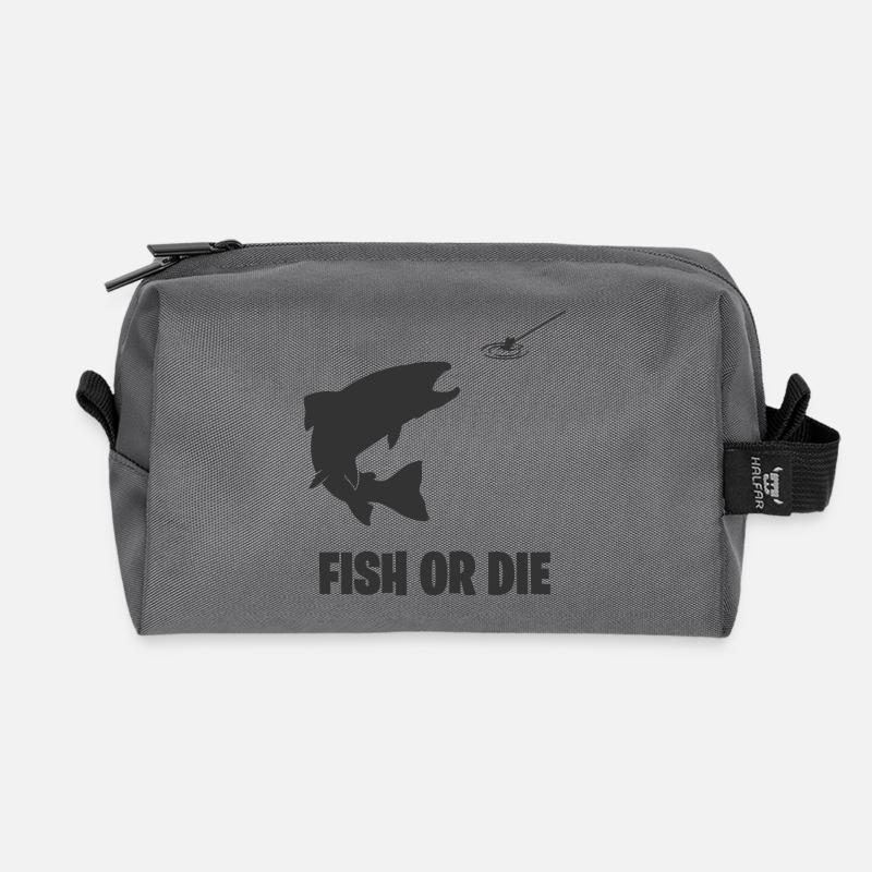 Fish or die - Recycled Toiletry Zip Bag - anthracite