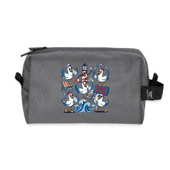 Baltic Sea Holiday Seagull Lighthouse - Recycled Toiletry Zip Bag - anthracite - Front