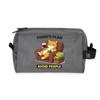 Today's Plan Avoid People Cat - Recycled Toiletry Zip Bag - anthracite - Front