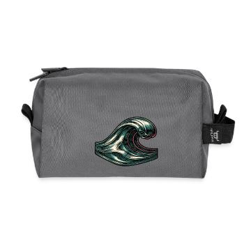 Océan Retro Wave japonais - Trousse de toilette en tissu recyclé - anthracite - Devant