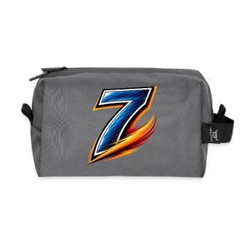 Number 7 Soccer Shirt Player Speed - Recycled Toiletry Zip Bag - anthracite - Front