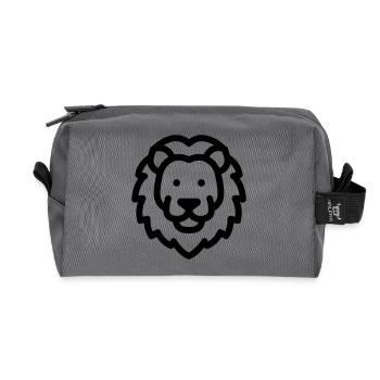 lion - Trousse de toilette en tissu recyclé - anthracite - Devant