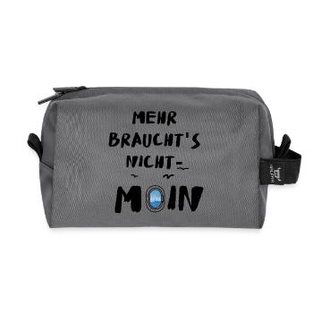 Moin mehr braucht's nicht Meer Leuchtturm Nordisch - Recycelte Kulturtasche - Anthrazit - Vorne