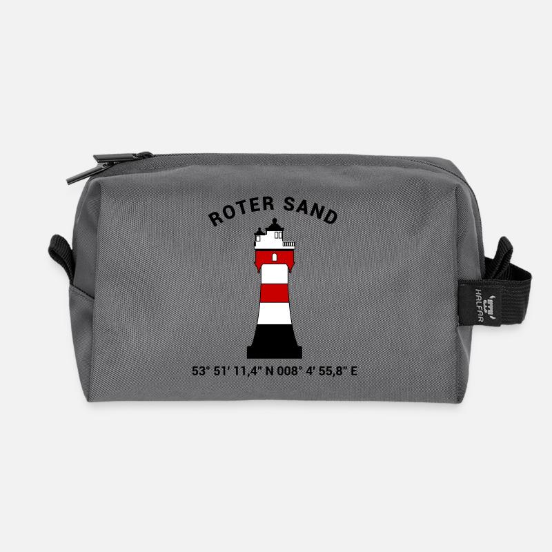Leuchtturm Roter Sand - Maritim Nordsee Ostsee - Recycelte Kulturtasche - Anthrazit