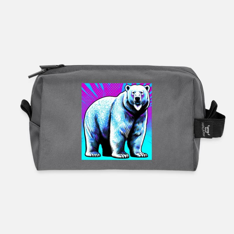 polar bear - Recycled Toiletry Zip Bag - anthracite