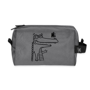 Happy Hi-Croco - Recycled Toiletry Zip Bag - anthracite - Front