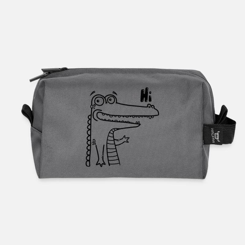 Happy Hi-Croco - Recycelte Kulturtasche - Anthrazit