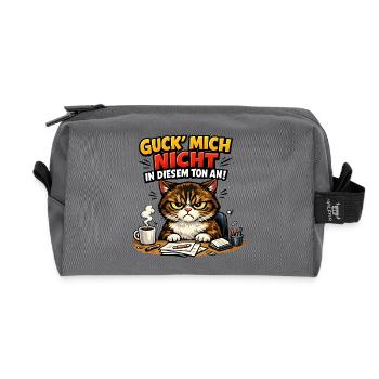 Guck mich nicht in diesem Ton an - Recycelte Kulturtasche - Anthrazit - Vorne