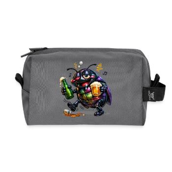 Drunk Tor - Recycled Toiletry Zip Bag - anthracite - Front