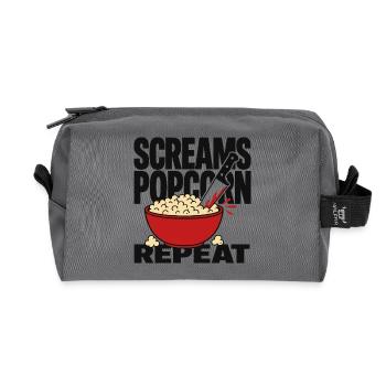 Screams Popcorn Repeat - Recycled Toiletry Zip Bag - anthracite - Front