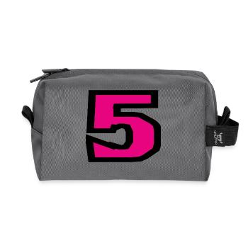 5. 5 YEARS. 5th ANNIVERSARY. 5 YEAR ANNIVERSARY. 5. - Recycled Toiletry Zip Bag - anthracite - Front