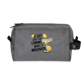 Quand la vie vous donne des citrons, faites de la margarita - Trousse de toilette en tissu recyclé - anthracite - Devant