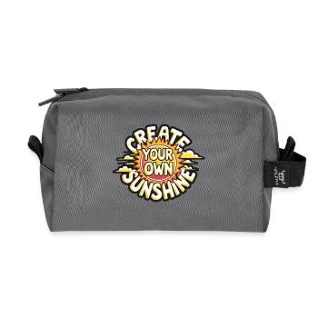 Create Your Own Sunshine – Strahlende Sonne - Recycled Toiletry Zip Bag - anthracite - Front