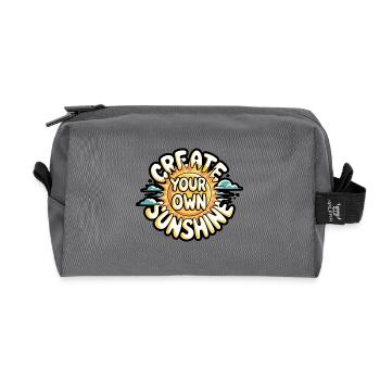 Create Your Own Sunshine – Strahlende Sonne - Recycled Toiletry Zip Bag - anthracite - Front