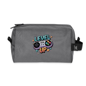 Level Up – Gaming Controller - Recycled Toiletry Zip Bag - anthracite - Front