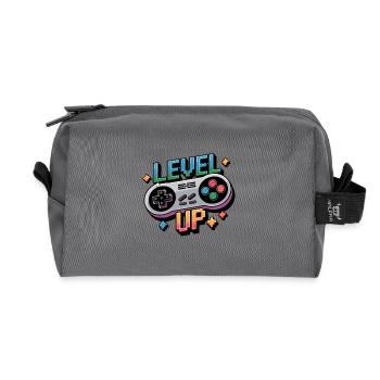 Level Up – Gaming Controller - Recycled Toiletry Zip Bag - anthracite - Front
