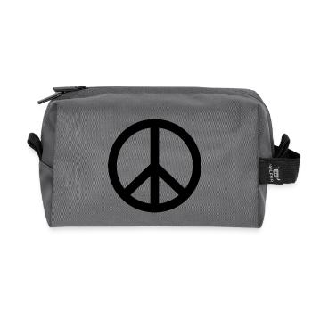 peace symbol - Recycled Toiletry Zip Bag - anthracite - Front