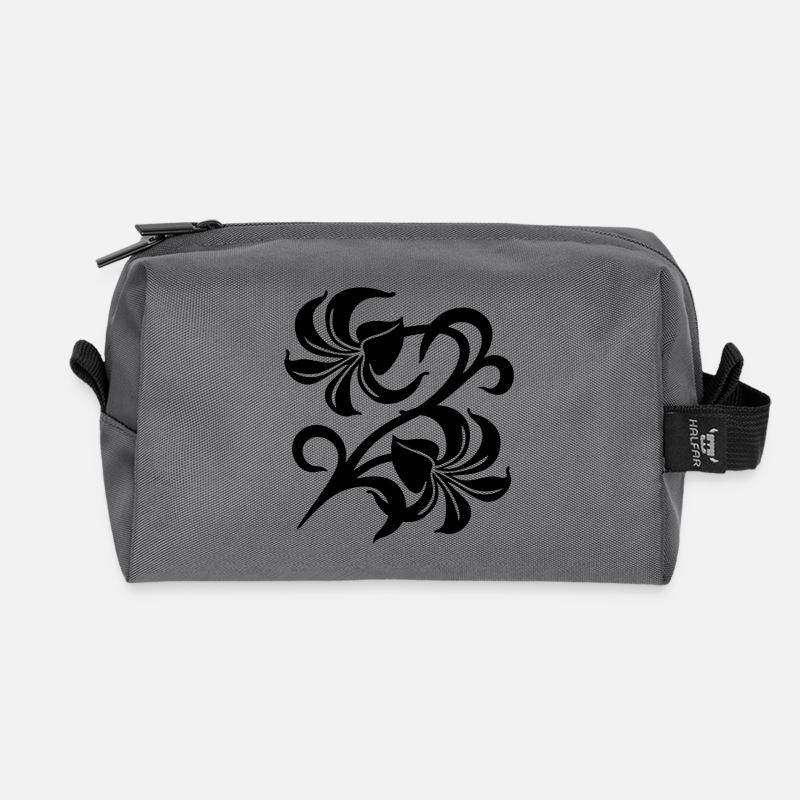 Lilies - Recycelte Kulturtasche - Anthrazit