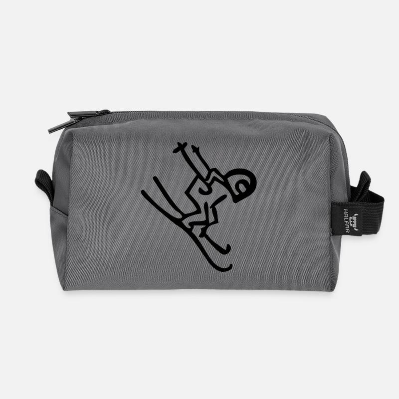 skifahrer ski skiing skier - Recycelte Kulturtasche - Anthrazit