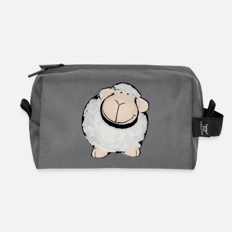 sheep - Recycled Toiletry Zip Bag - anthracite