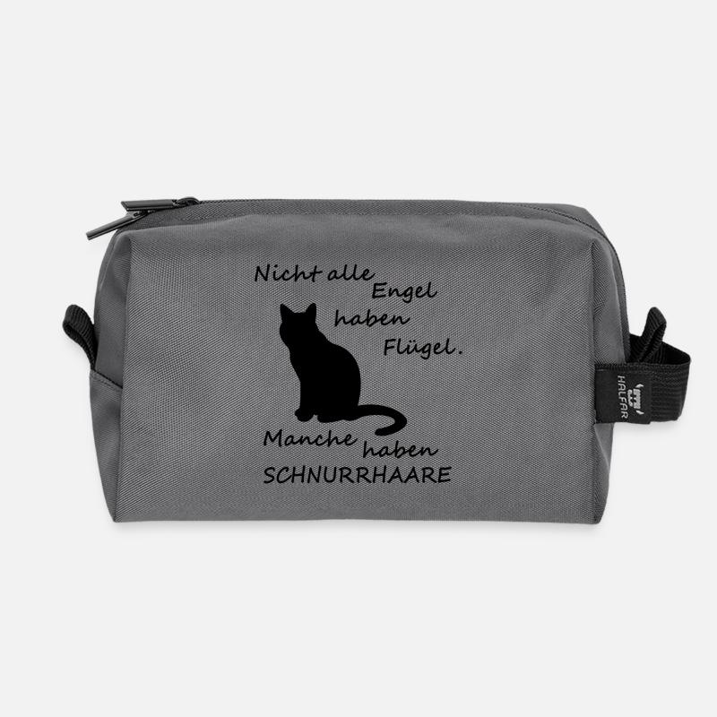 Katzen sind Engel ohne Flügel - Recycelte Kulturtasche - Anthrazit