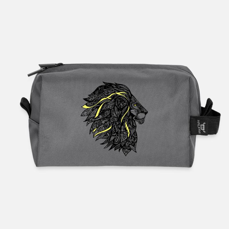 Löwe - Recycelte Kulturtasche - Anthrazit