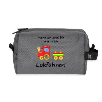 Lokführer Kinder - Recycelte Kulturtasche - Anthrazit - Vorne